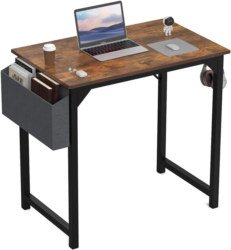 DUMOS 48 Inch Office Small Computer Desk Modern Simple Style Writing Study Work Table for Home Bedroom - Rustic Brown