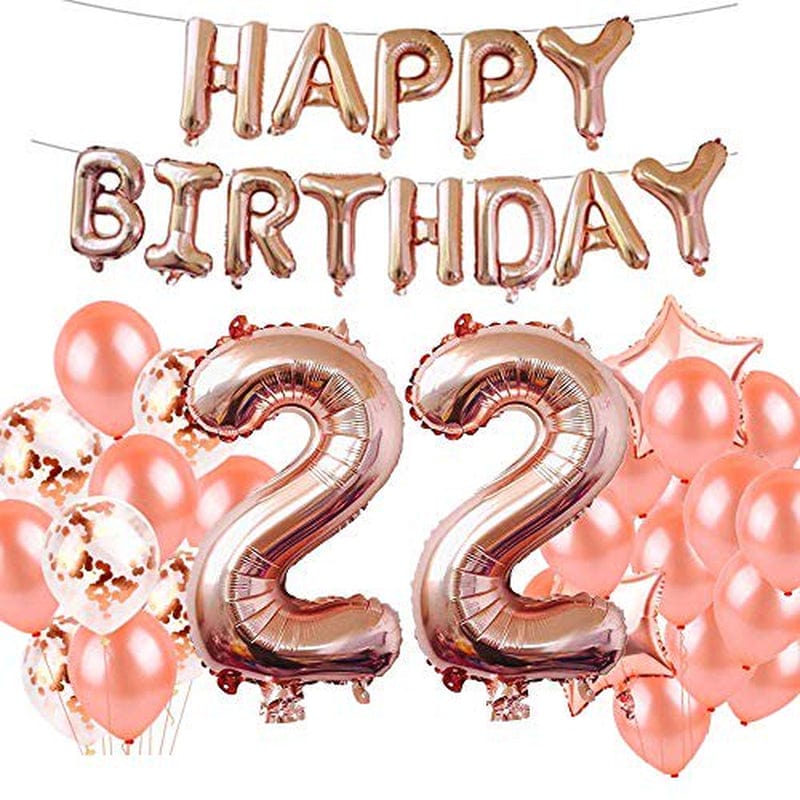22Nd Birthday Decorations Party Supplies, Jumbo Rose Gold Foil Balloons for Birthday Party Supplies,Anniversary Events Decorations and Graduation Decorations Sweet 22 Party,22Nd Anniversary Arts & Entertainment > Party & Celebration > Party Supplies WANTan   