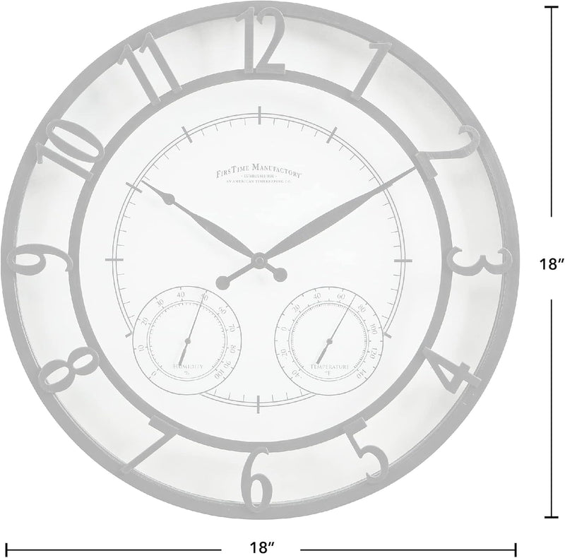 Firstime & Co. Park Outdoor Wall Clock, 18", Oil Rubbed Bronze