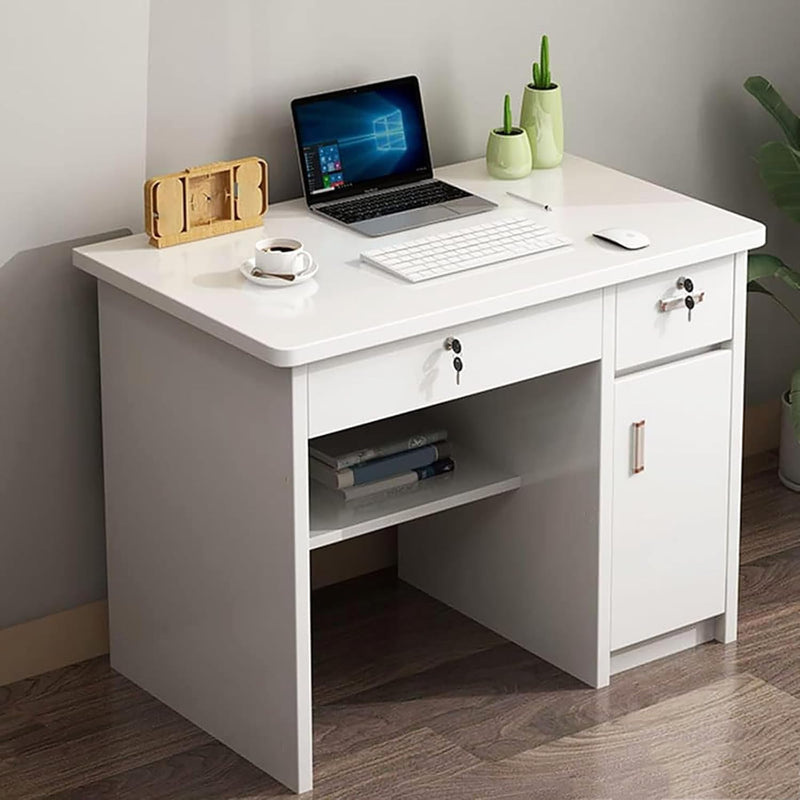 Bureau d'écriture à domicile avec tiroirs, bureau d'ordinateur en bois, bureau de coiffeuse, table d'étude avec rangement, poste de travail moderne, petit bureau pour chambre à coucher, salon (47,2" LX 23,6" WX 29,5" H, marron foncé)