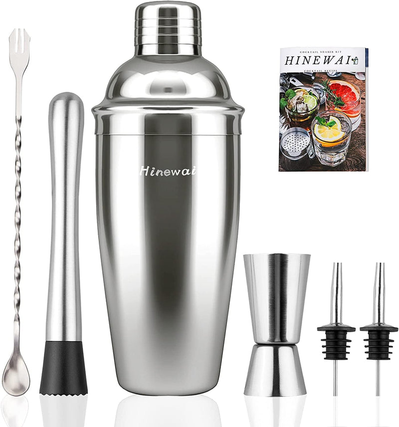 24 Ounce Cocktail Shakers Bartending Kit ,Bartender Accessories with Built-In Strainer - 21-Piece Stainless Steel Bar Sets for the Home Home & Garden > Kitchen & Dining > Barware Hinewai 6 PCS  