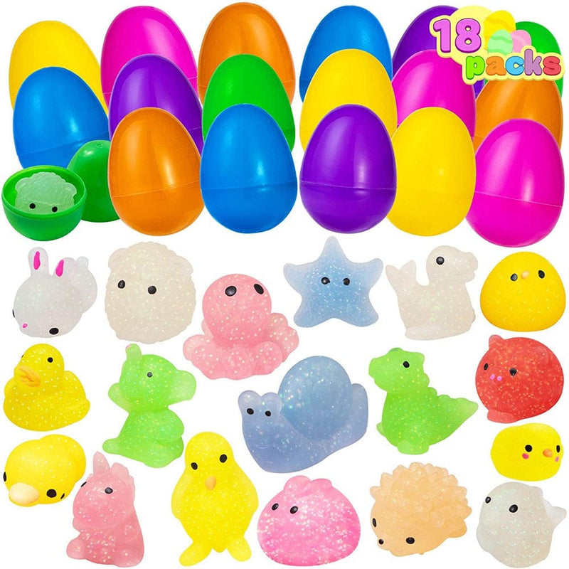 24 Pcs Mochi Squishy Prefilled Easter Eggs, Glitter Mochi Squishy Toys for Kids Easter Basket Stuffers Fillers, Easter Egg Party Favors, Easter Eggs Hunt Event Classroom Prize Supplies Arts & Entertainment > Party & Celebration > Party Supplies Kufutee 18 Pcs Mochi Squishies  