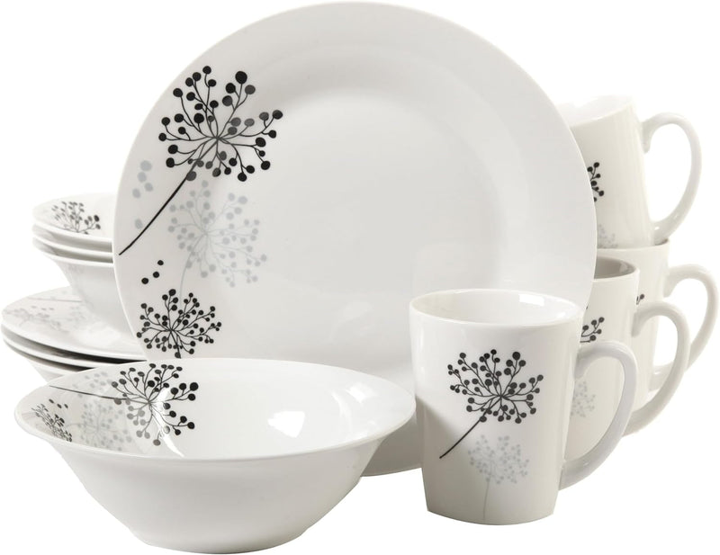 Dinnerware Set, 12 Piece 9In Dinner Plate, 9Oz Mug and 7In Soup Bowl