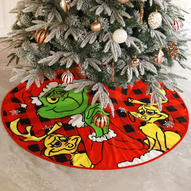 48 Inch Christmas Tree Skirt, Plush Skirt for Merry Christmas Party Xmas Home Decoration，Christmas Tree Soft Tree Mat for Holiday Christmas Tree Ornaments（Green）