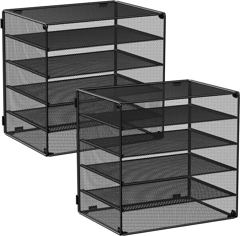 6 Tier Mesh Desk Organizer Paper Tray, Metal File Holder Desktop Organizers and Accessories for School Office Organization Rack