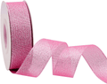 25 Yards Glitter Metallic Ribbon 1" Wide Ribbon, Sparkly Fabric Ribbon Gift Ribbon Thin Ribbon for Gift Wrapping Wedding Party Holiday Ribbon Arts & Entertainment > Hobbies & Creative Arts > Arts & Crafts > Art & Crafting Materials > Embellishments & Trims > Ribbons & Trim Farbleben pink  