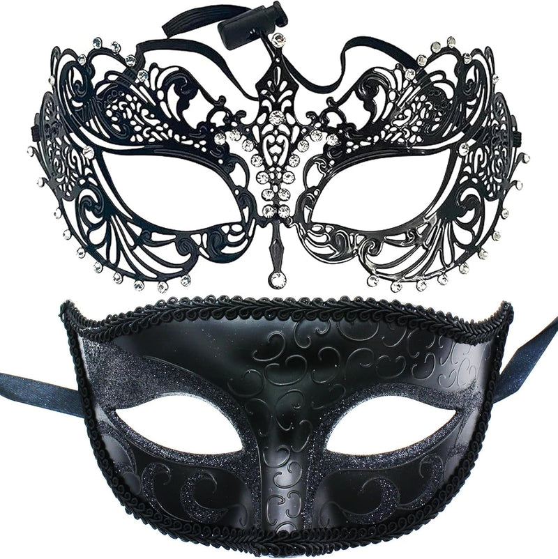 Couple Masquerade Mask Set Masquerade Mask for Women Black Costume Mask Cosplay Party Masquerade Ball