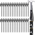 8/16/32 Pack Tent Stakes, 8In Heavy Duty Tent Stakes with Storage Bag, Forged Steel Tent Pegs for Camping(8 Pack 8In Tent Stakes)