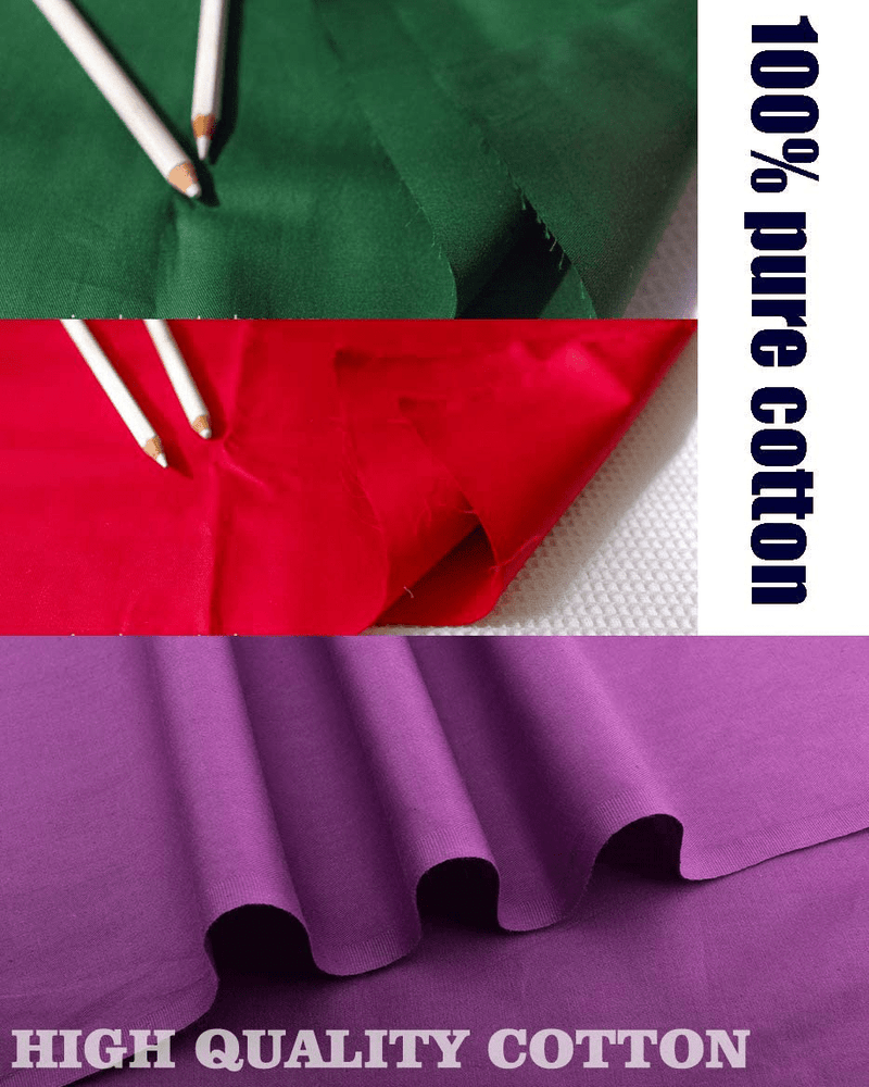 25cm×25cm 100% Pure Cotton Craft Fabric Bundle Precut Sewing Quilting Squares DIY Handmade Patchwork, 40 Pieces Bright Solid Colors (40PCS 9.8" x 9.8")