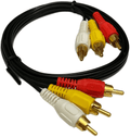 25Ft RCA M/Mx3 Audio/Video Cable Gold Plated - Audio Video RCA Cable 25ft Electronics > Electronics Accessories > Cables > Audio & Video Cables iMBAPrice Black 6 Feet 