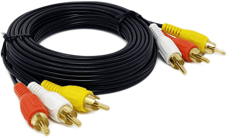25Ft RCA M/Mx3 Audio/Video Cable Gold Plated - Audio Video RCA Cable 25ft Electronics > Electronics Accessories > Cables > Audio & Video Cables iMBAPrice Black 12 Feet 