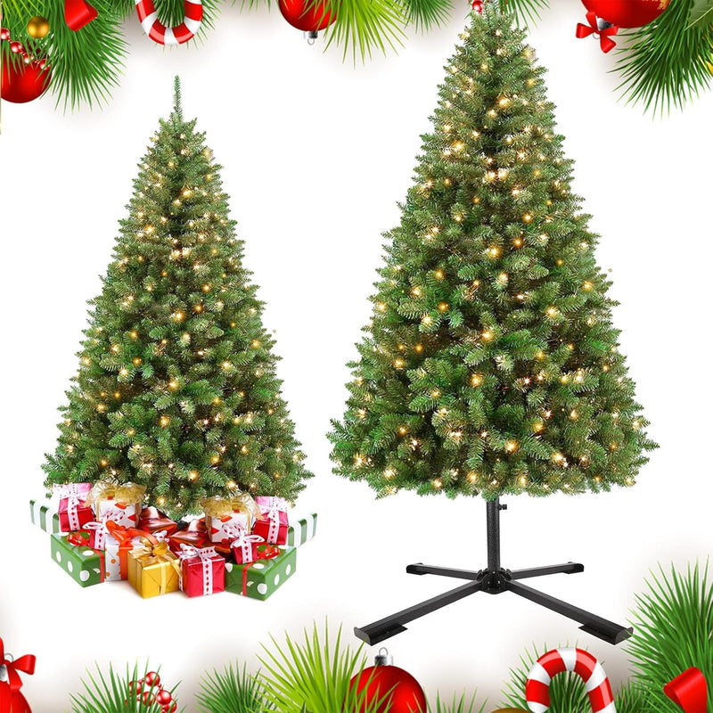 Big Size Folding Christmas Tree Stand for 3-10 Ft Artificial Trees Artificial Xmas Tree Base Replacement Xmas Base Fits 0.5-1.4 Inch Poles, Black