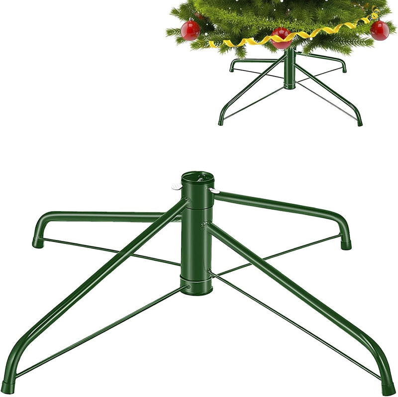 Christmas Tree Stand for Artificial Tree Folding Stand Xmas Tree Stand Base Holder Replacement for 3Ft to 8Ft Artificial Trees and 0.5-1.25Inch Tree Pole (Green)