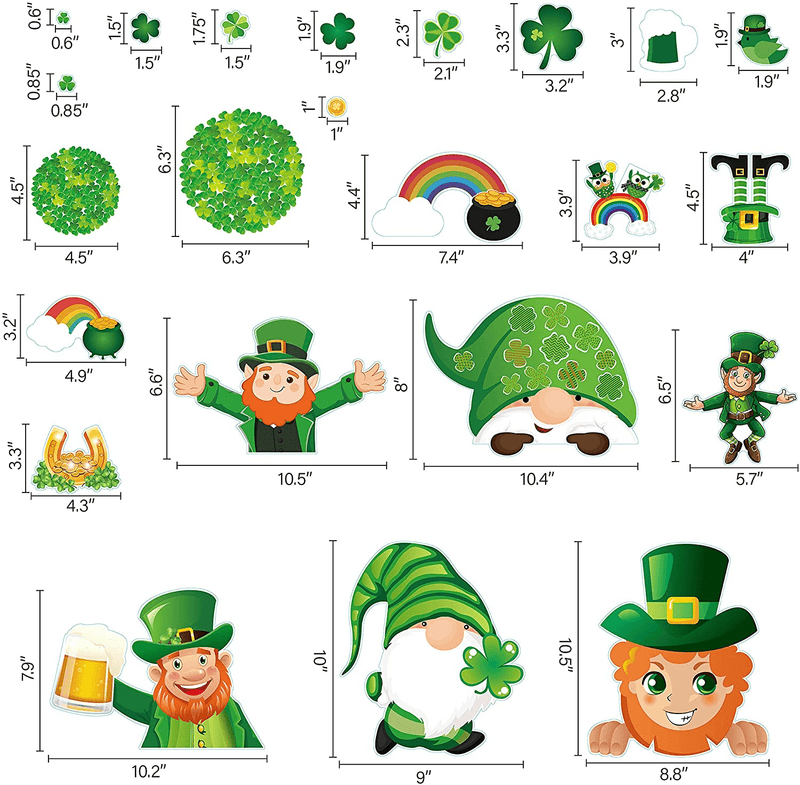 270PCS St. Patrick'S Day Window Clings Decorations - Saint Patty Shamrock Gnome Leprechaun Coin Decals Party Ornaments Arts & Entertainment > Party & Celebration > Party Supplies jollylife   