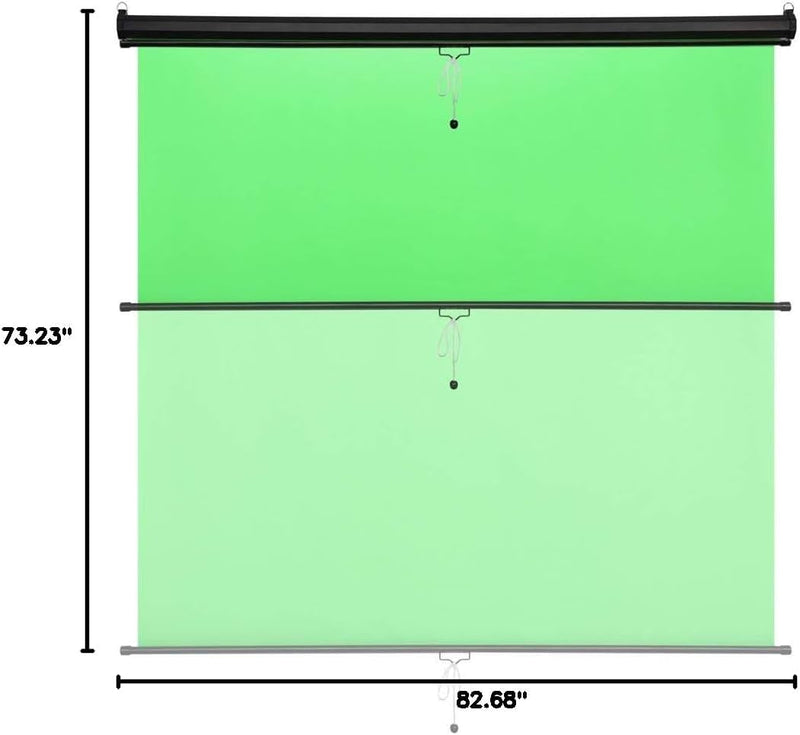 6 X 6 1/2 Ft Retractable Green Screen Backdrop with Self-Locking Wall or Ceiling Mounted Quick Retract Design for Photo, Video, Virtual, Interview Studios or Home Studios for Live Game, Live Stream