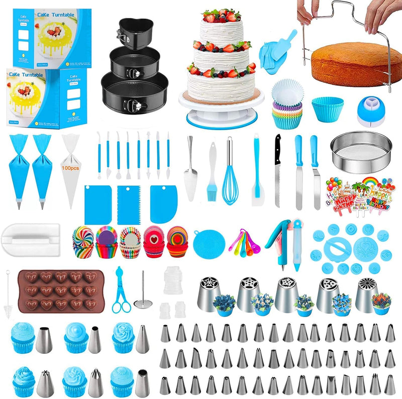 530Pcs Cake Decorating Kit Baking Supplies Cake Turntable Baking Accessories Tools for Beginners and Pros