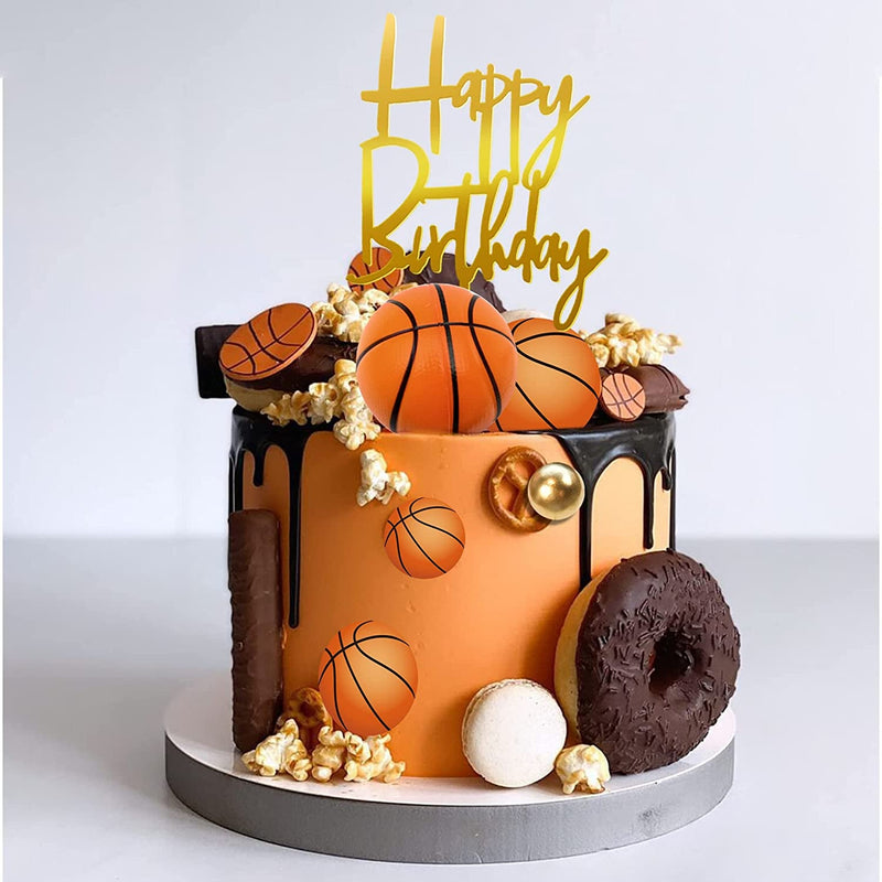 20 PCS Basketball Cake Toppers, Basketball Star Themed Cake Decorations for Basketball Birthday Cake Party Decorations Basketball Party Supplies