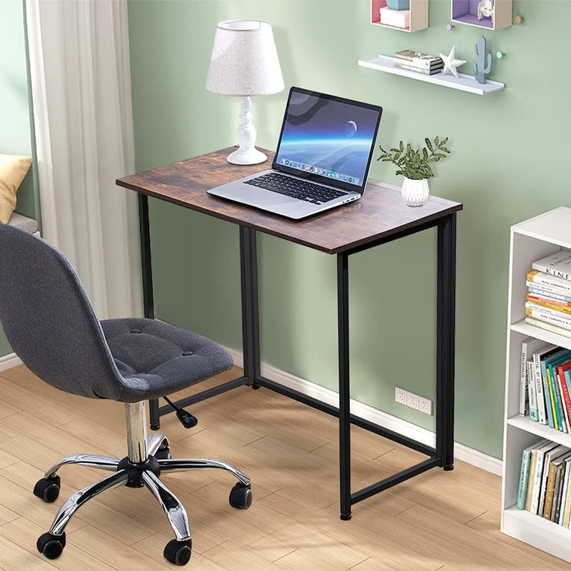 Folding Table Computer Desk Folding Multifunction Desk Portable Desks for Home Office,Camping, Workstation Study Desk for Home Office (Rustic Brown)