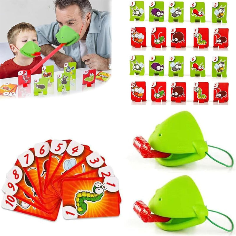 Frog Tongue Game, Lizard Tongue Game, Frog Mask with Blow Tongue, Frog Tongue Mask Game, Frog Toy Tongues Out Game, with Blowing Air, Multiplayer Party Game (8Pcs Set)