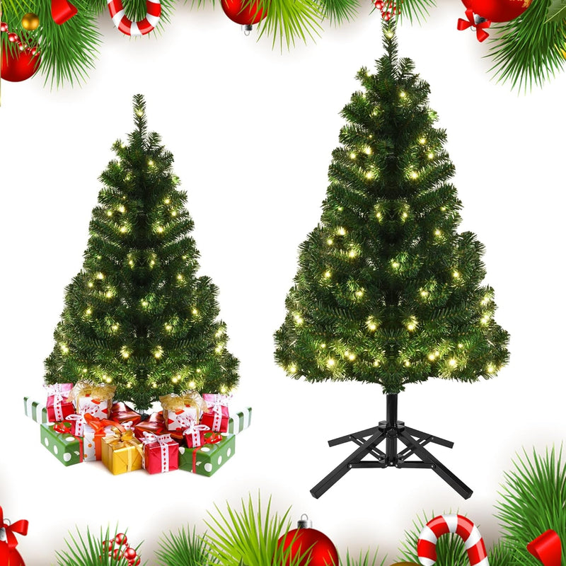 Artificial Christmas Tree Stand, Fake Foldable Christmas Tree Base for 2Ft to 6Ft Christmas Tree, Fits 0.5Inch-1 Inch Tree Pole, Black