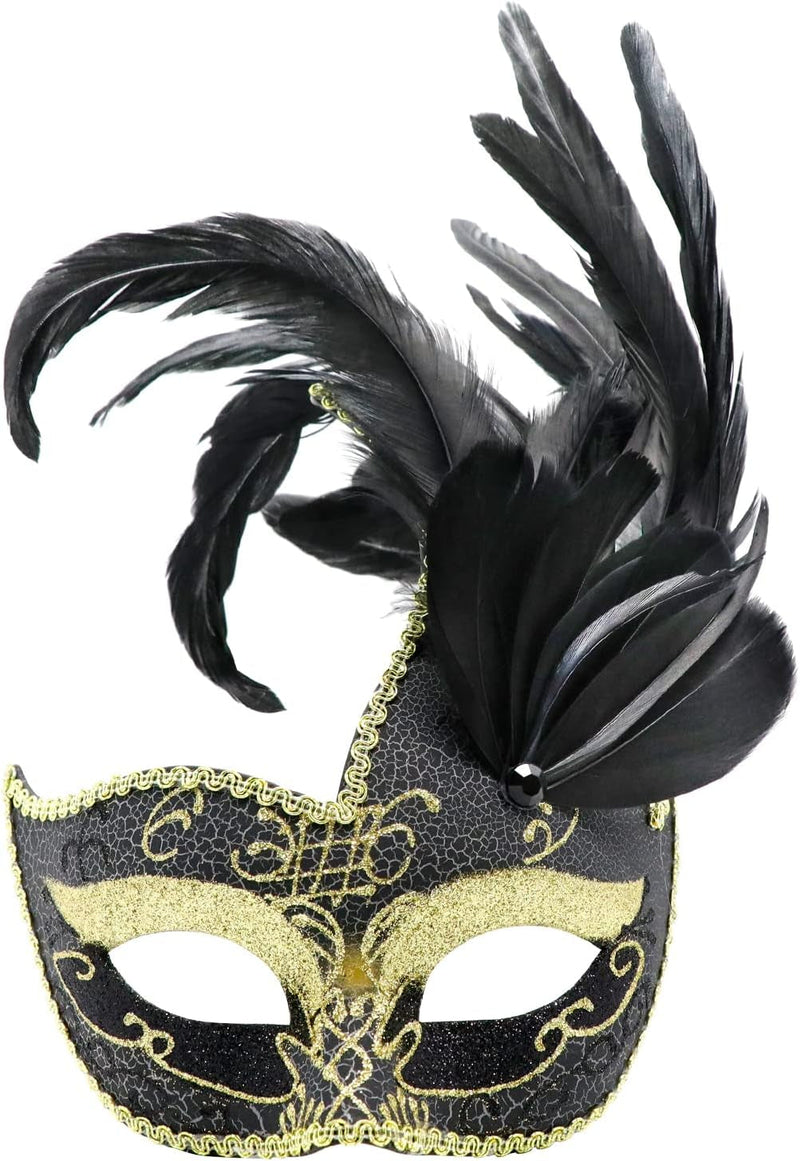 Coddsmz Women Feather Masquerade Mask Venetian Party Mask Mardi Gras Masks Princess Fancy Dress Mask Halloween Costume Mask