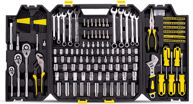 AZUNO 303PCS Mechanic Tool Set, DIY Hand Tool Kit Set, Auto Repair Tool Box, Multi-Function Organizer with Black Storage Case