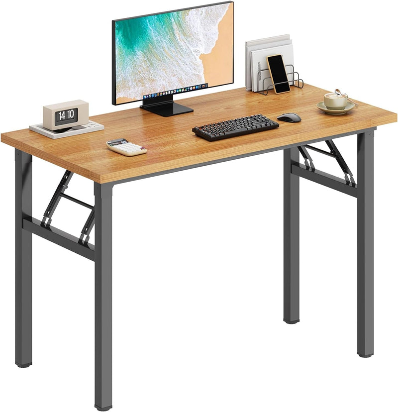 Dlandhome Computer Desk 62 Inches Office Desk Computer Table Study Writing Desk Workstation for Home Office Metal Frame Black and Black