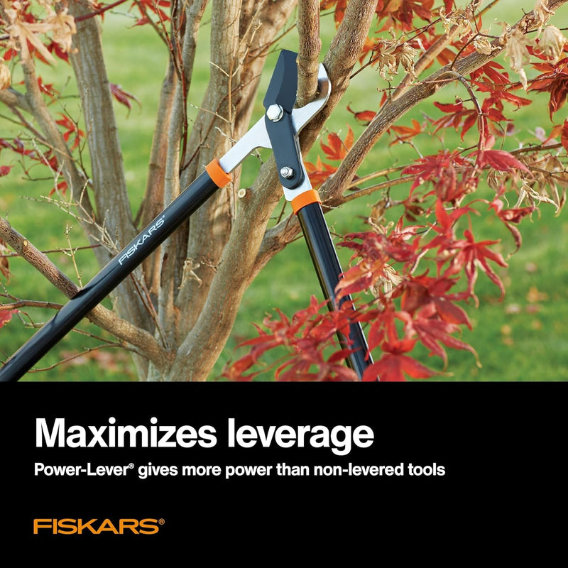 Fiskars 28" Power-Lever Garden Bypass Lopper and Tree Trimmer - Sharp Precision-Ground Steel Blade for Cutting up to 1.75" Diameter