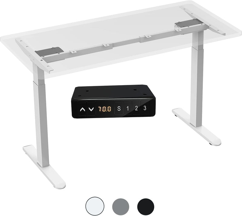 AIMEZ0 Dual Motor Sit Stand Desk Adjustable Electric Standing Desk Frame with LCD Touch Screen Adjustable Height 27.4-45.6 Inches for Home & Office Table (Frame Only) Gray