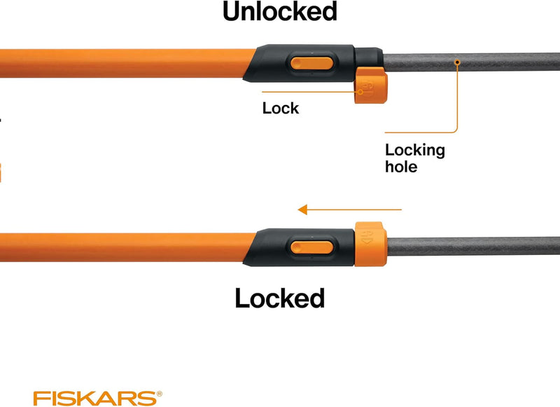 Fiskars 2-In-1 Extendable Tree Pruner and Pole Saw (Extends to 12 Feet) with 12-Inch Double-Grind Saw and Double Locking System