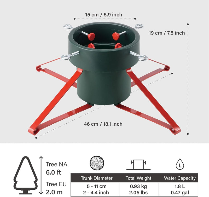 Christmas Tree Stand for Real Tree Christmas Tree Stand Base Holder up to 6FT Sleek Trees Stable for Xmas Tree Decor