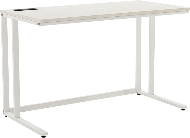 Computer Desk,47 Inches Home Office Desk Writing Study Table Modern Simple Style PC Desk with Metal Frame,White