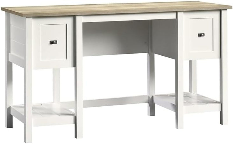 BOWERY HILL Soft White Small Home Office Computer/Writing Desk with Drawer