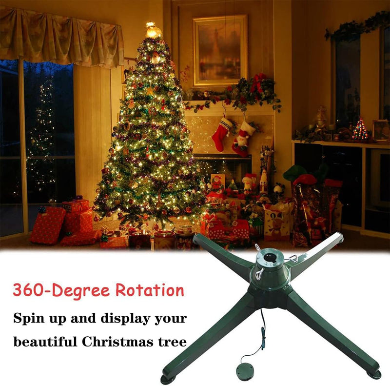 Christmas Tree Accessories, Electric Rotating Christmas Tree Stand, 360-Degree Adjustable Christmas Tree Stand, Suitable for 1.26 Inch Pipe Diameter 1.2-2.1M Christmas Tree