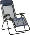 Amazon Basics Outdoor Textilene Adjustable Zero Gravity Folding Reclining Lounge Chair with Pillow, 26", Beige