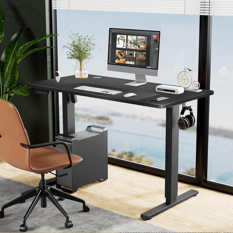 Electric Height Adjustable Standing Desk 40X24 Inches Sit Stand Desk Home Office Desk,Work from Home Desk,Rising Desks for Home Office,Black