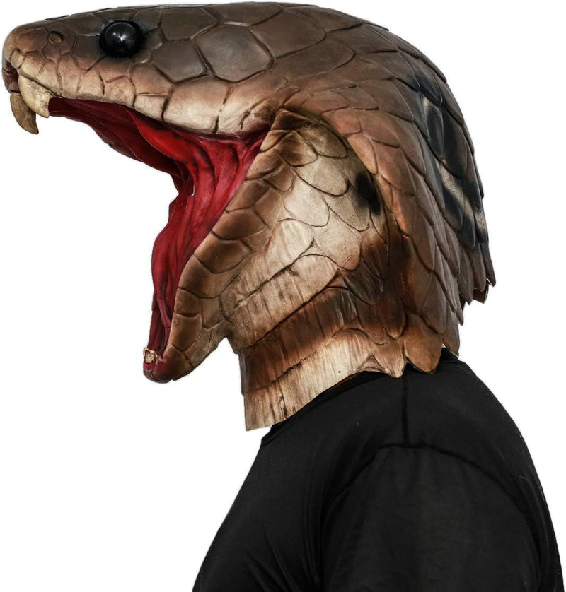 Creepy Party Cobra Costume Novelty Halloween Costume Party Latex Animal Cobra Head Mask Snake