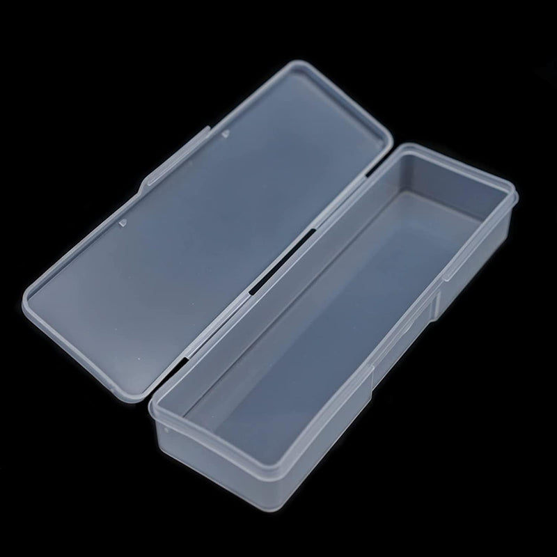 4 Pieces Plastic Storage Personal Box for Nail, Nail Implement Storage Box Organizer Case Manicure Tool Box for Nail Pedicure Supply Tools (Clear)