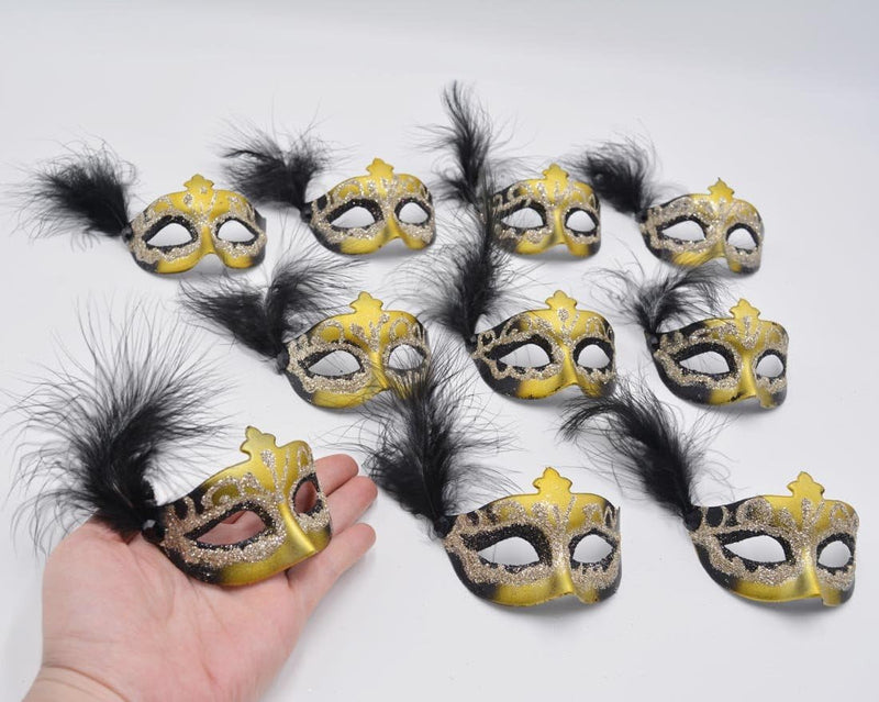 12PCS Mini Masks Party Decoration for Halloween Mardi Gras Birthday Party Cupcake Topper Novelty Gifts