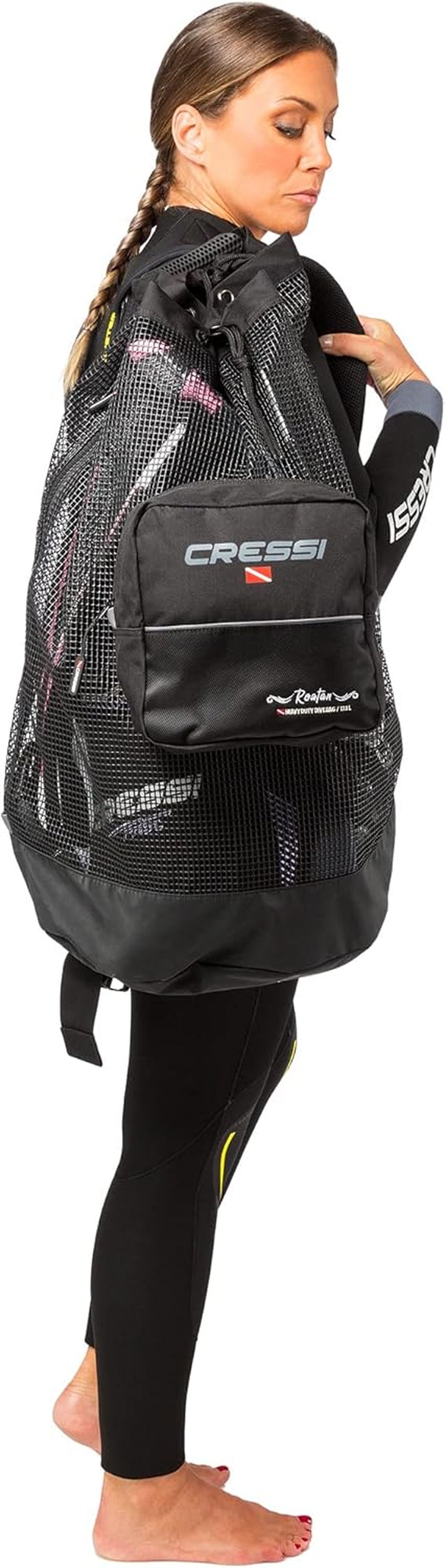 Cressi Heavy Duty Mesh Backpack 90 Liters Capacity for Scuba Diving, Water Sport Gear | Roatan: Designed in Italy