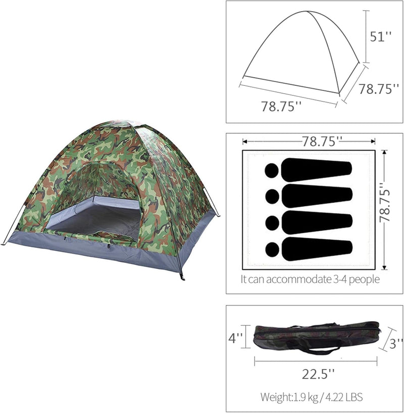 Camping Tent Dome Tent for Camping, Lightweight Portable Backpacking Tent, Family Dome Tent Small Easy Set up Shelter Outdoor Camping Accessories for Camping, Hiking, Mountaineering or Beach