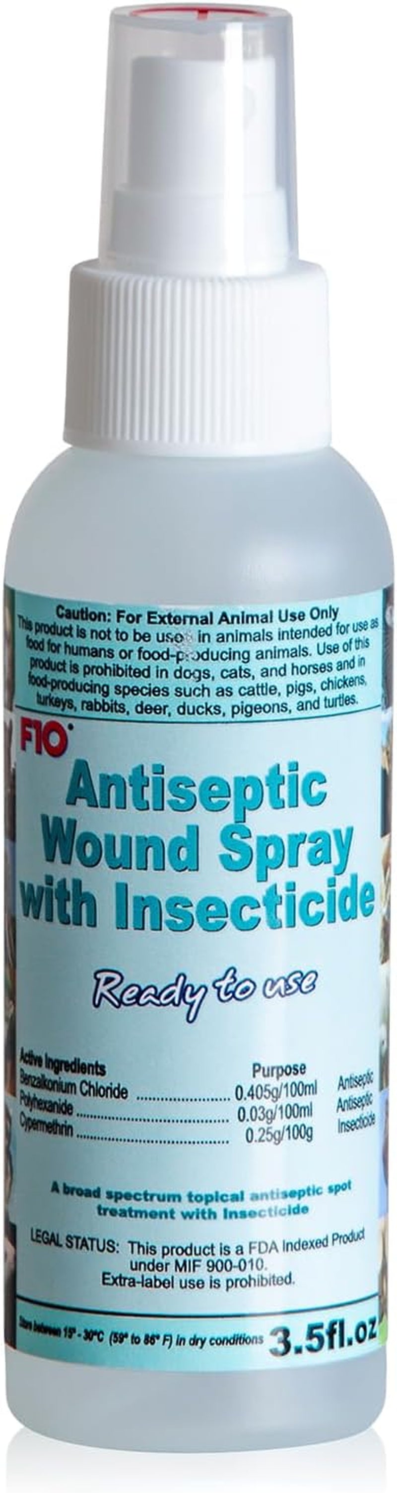 F10 Antiseptic Wound Spray Only for Reptiles, Birds, Small Animals & Exotic Animals, Antiseptic Pain Relief Spray & Prevents Infection - 100Ml