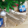 48 Inch Gold Xmas Tree Skirt Christmas Decorations Sequin Tree Skirt Cover New Year Party Indoor Holiday Tree Ornaments