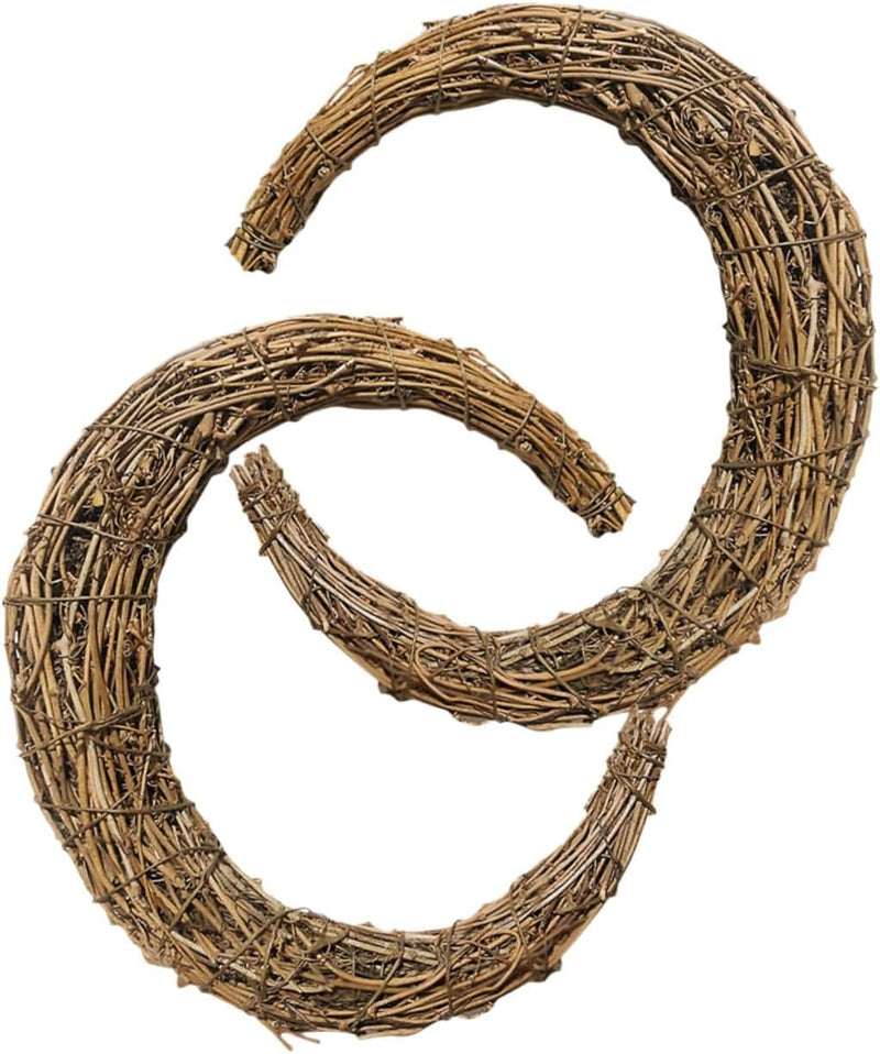 BESTOYARD 6 Pcs Rattan Garland Crescent Moon Grapevine Wreath Moon 8 Inch Garland Wedding Hanging Wreath Miniture Decoration Wedding Decorations Vine Branch Rattan Modeling Artificial Flower Iron