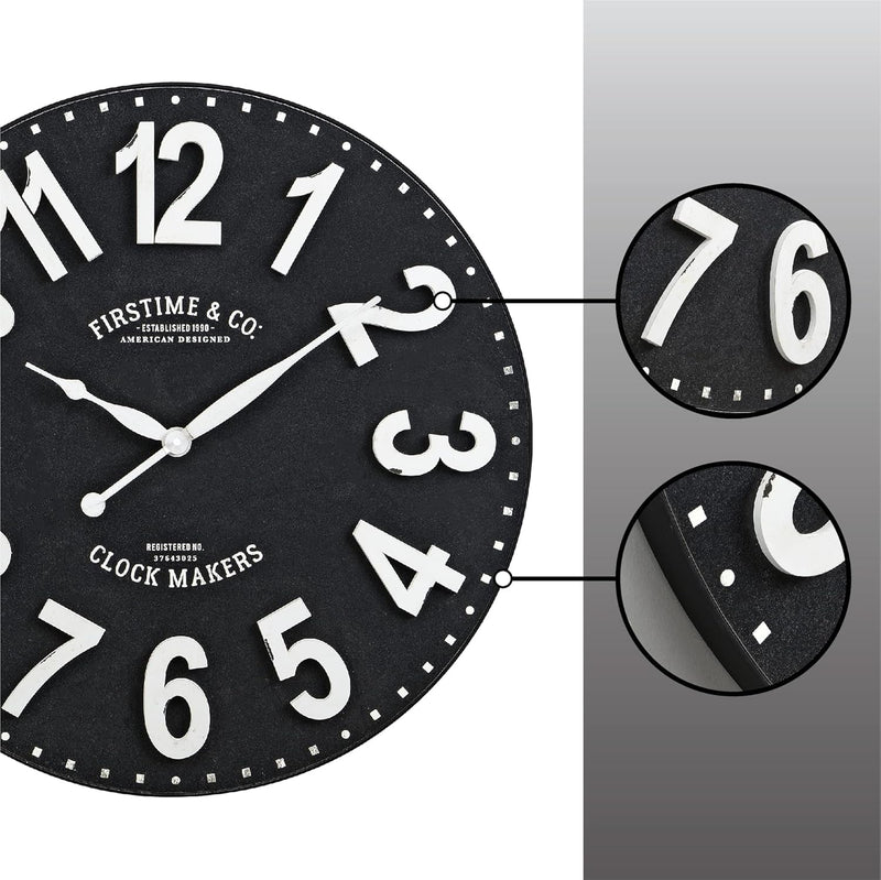 Firstime & Co. 27" Sullivan Wall Clock, Black,10081