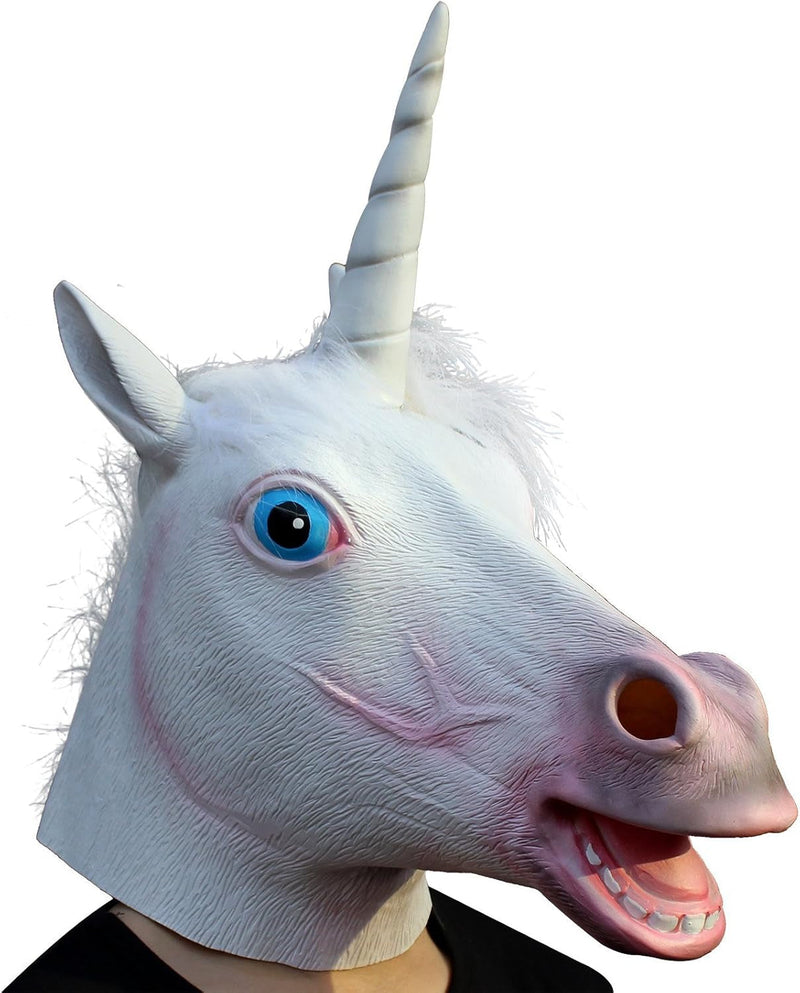 Creepy Party Animal Mask Unicorn Mask Deluxe Novelty Halloween Costume Party Latex Animal Head Mask Unicorn Mask