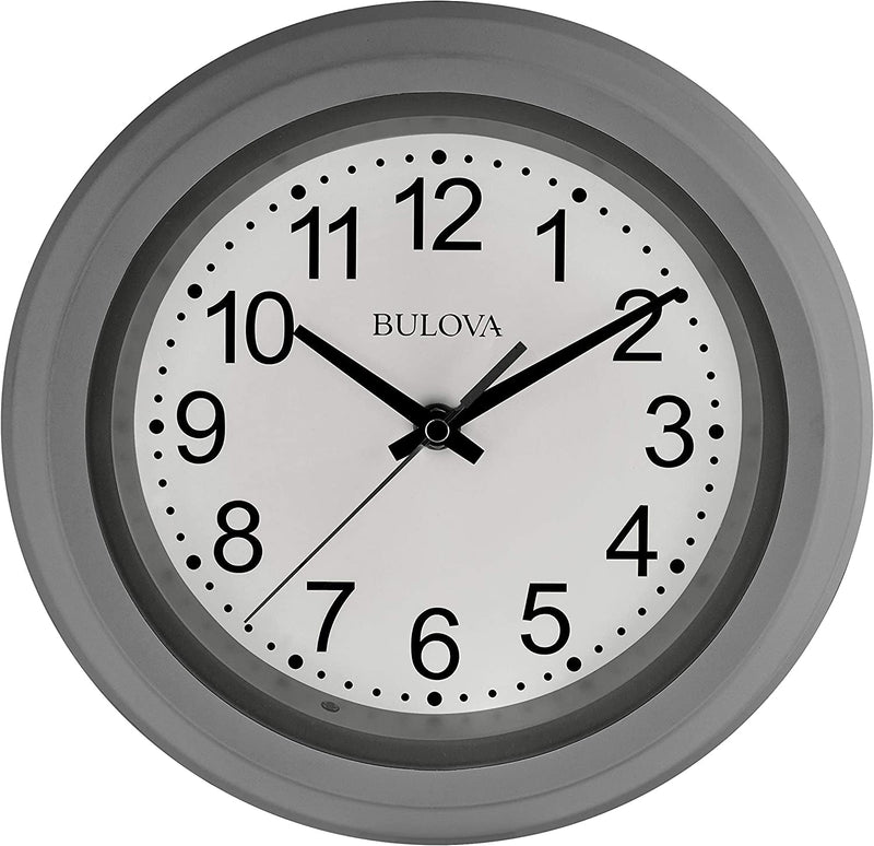 Bulova C4865 Night Vision Lighted Dial Wall Clock, 10", White