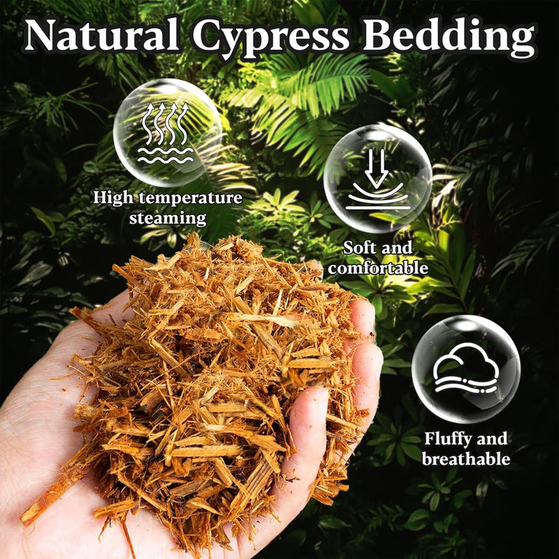 14.8 OZ Cypress Mulch Reptile Bedding - Forest Floor Substrate Snake Bedding Ball Python Tortoise Bedding Reptile Bark Bedding for Snakes Box Turtles Lizards