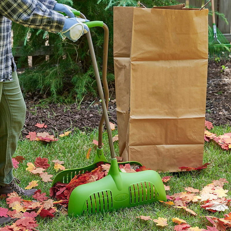 AMES Leaf Grabber Rake with Long Handle & Cushioned Grip for Leaves, Lawn Clippings, Twigs, Yard Waste