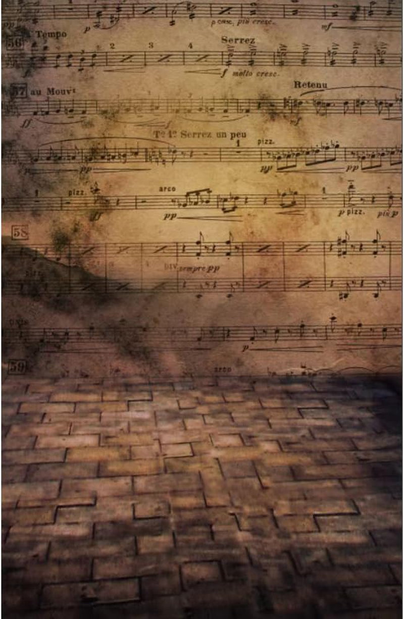 5X7Ft Music Scores Pattern Wall Photography Background Sheet Music Baby Children Portrait Decoration Photography Backgrounds Photographic Backdrops for Photo Studio